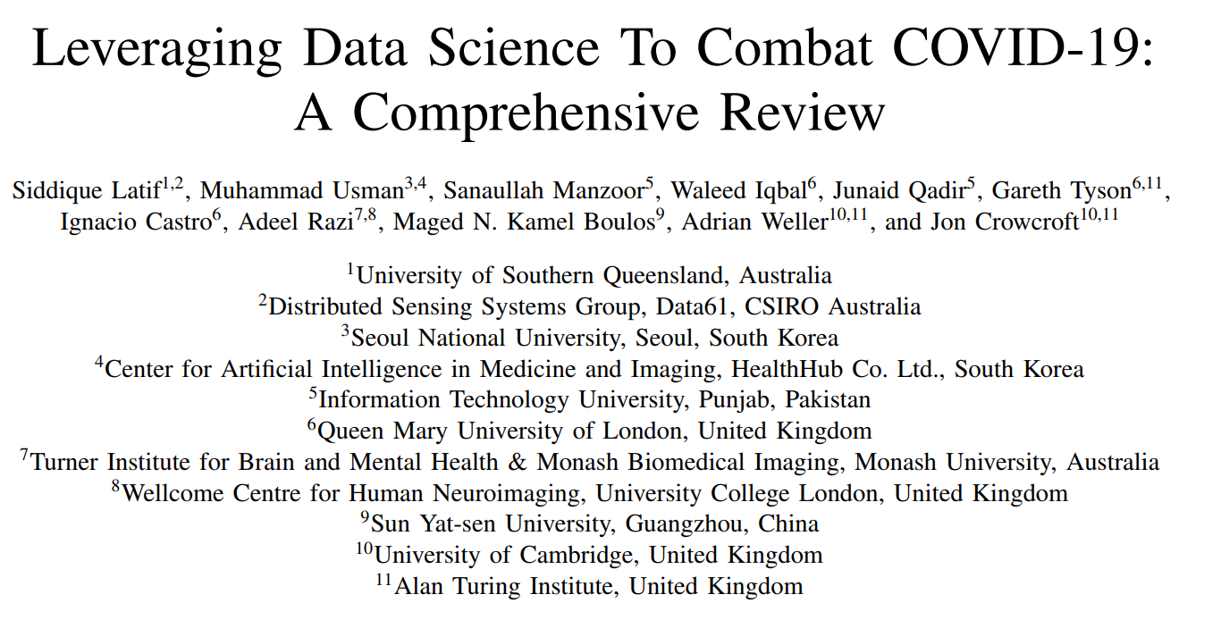 Preprint released. Leveraging Data Science To Combat COVID-19: A Comprehensive Review